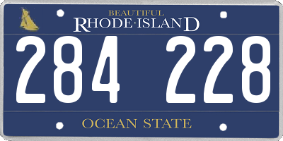 RI license plate 284228