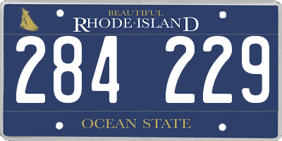RI license plate 284229