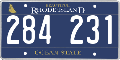 RI license plate 284231