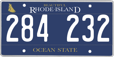 RI license plate 284232