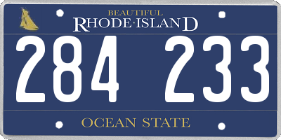 RI license plate 284233