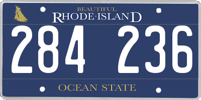 RI license plate 284236