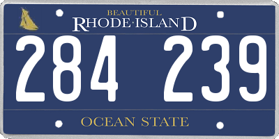 RI license plate 284239