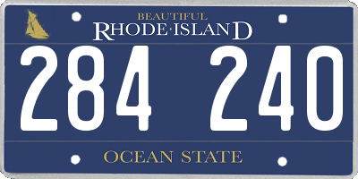 RI license plate 284240