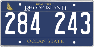 RI license plate 284243