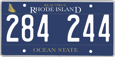 RI license plate 284244