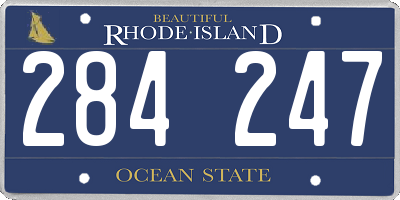RI license plate 284247