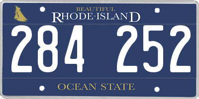 RI license plate 284252