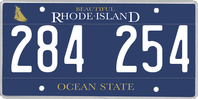 RI license plate 284254