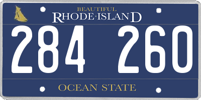 RI license plate 284260