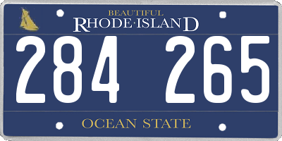 RI license plate 284265