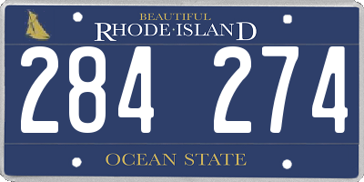 RI license plate 284274