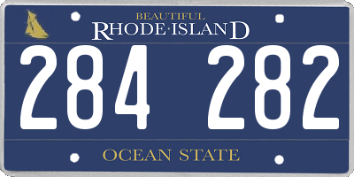 RI license plate 284282