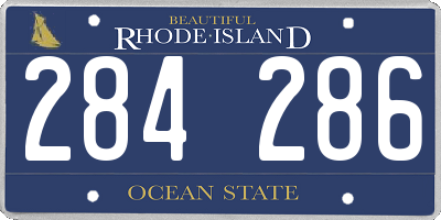 RI license plate 284286