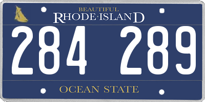 RI license plate 284289