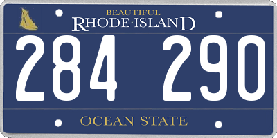 RI license plate 284290