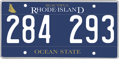 RI license plate 284293