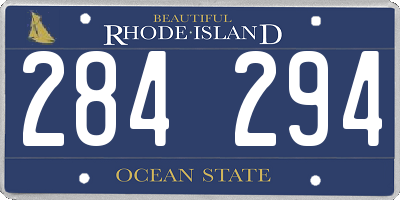 RI license plate 284294