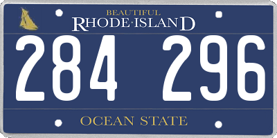 RI license plate 284296