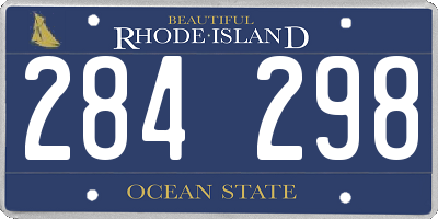 RI license plate 284298