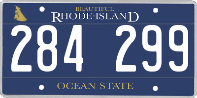 RI license plate 284299