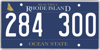 RI license plate 284300