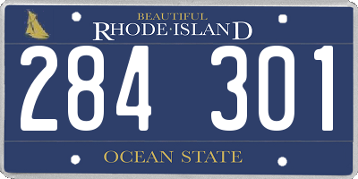 RI license plate 284301