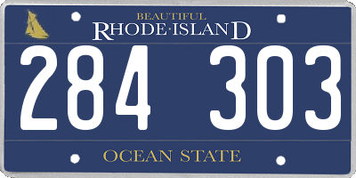RI license plate 284303