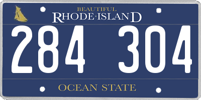 RI license plate 284304