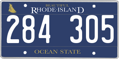 RI license plate 284305