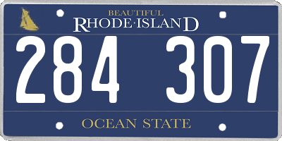 RI license plate 284307