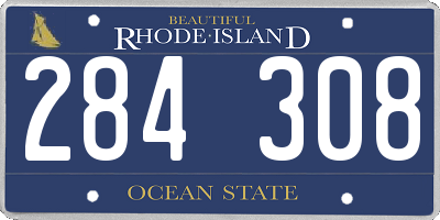 RI license plate 284308