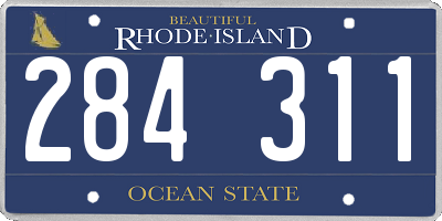 RI license plate 284311