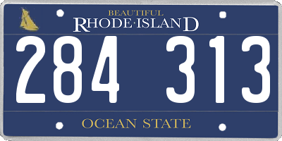 RI license plate 284313