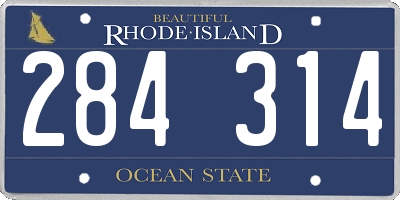 RI license plate 284314