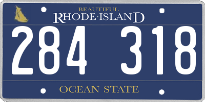 RI license plate 284318
