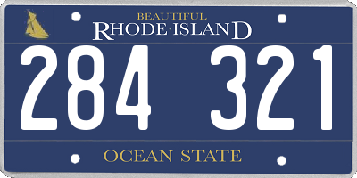 RI license plate 284321