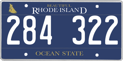RI license plate 284322