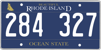 RI license plate 284327
