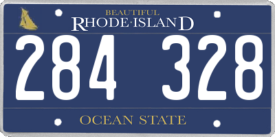 RI license plate 284328