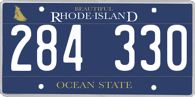 RI license plate 284330