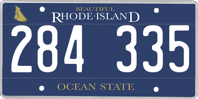 RI license plate 284335