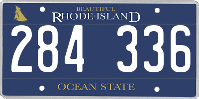 RI license plate 284336