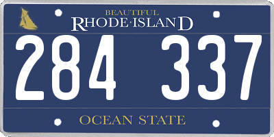 RI license plate 284337