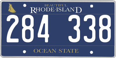 RI license plate 284338