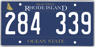 RI license plate 284339