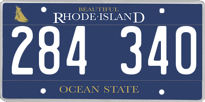 RI license plate 284340