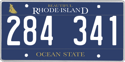 RI license plate 284341