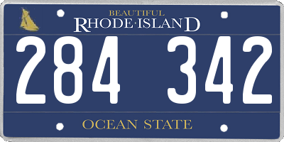RI license plate 284342