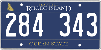RI license plate 284343